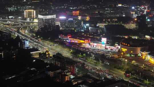 番禺区汉溪大道东辅路夜景航拍