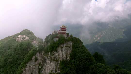 航拍陕西 西安 南五台景区 秦岭山脉