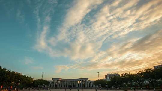 日落延时，城市风光延时。