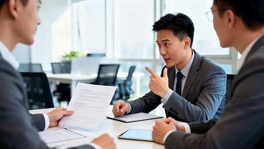 商务人士办公室沟通讨论场景