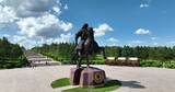 内蒙古鄂尔多斯伊金霍洛旗成吉思汗陵墓高清在线视频素材下载