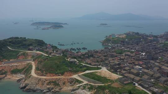 航拍福建平潭岛海岸线