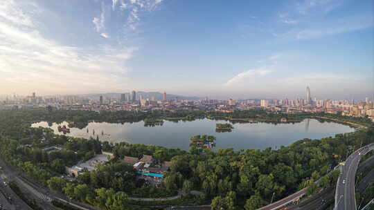 6k延时山东济南大明湖全景日出