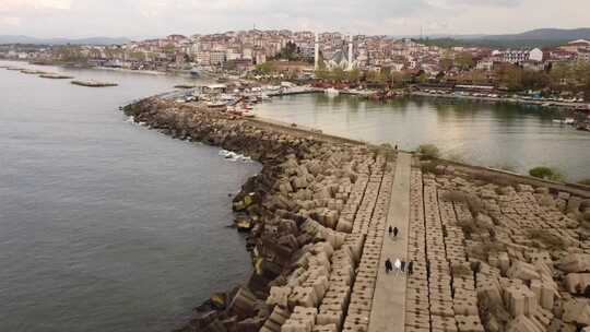 蒂尔基耶杜兹市海岸鸟瞰图