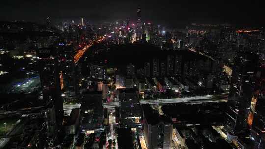 深圳福田夜景航拍