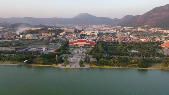 泉州西湖市区航拍闽南特色建筑闽台缘博物馆