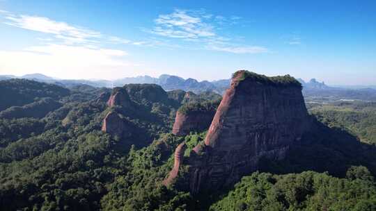 航拍韶关丹霞地貌 丹霞山阳元峰长老峰景区