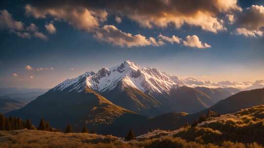 壮丽雪山自然风光