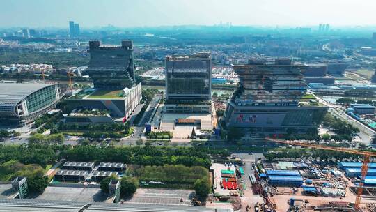 广州琶洲会展馆建筑群新港东路航拍2022视频素材模板下载