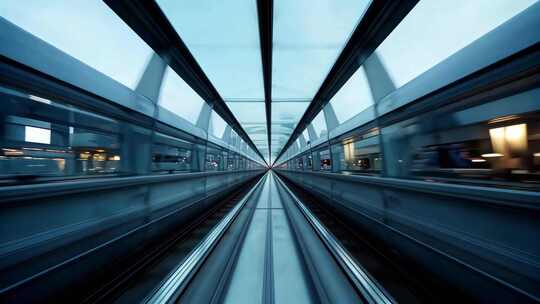 轨道交通轨道穿梭景象