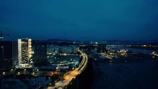 福建泉州城市夜景航拍视频素材模板下载