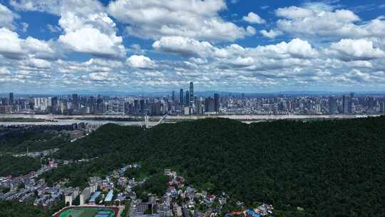 长沙湘江新区岳麓山看城市全景风光航拍合集