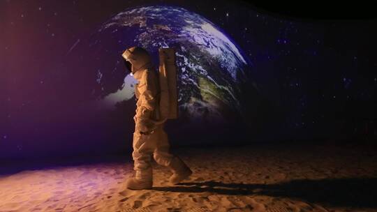 宇航员太空漫步视频素材模板下载
