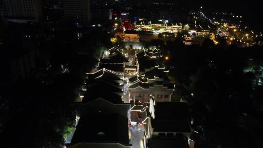 旅游景区湖南岳阳楼汴河街夜景灯光