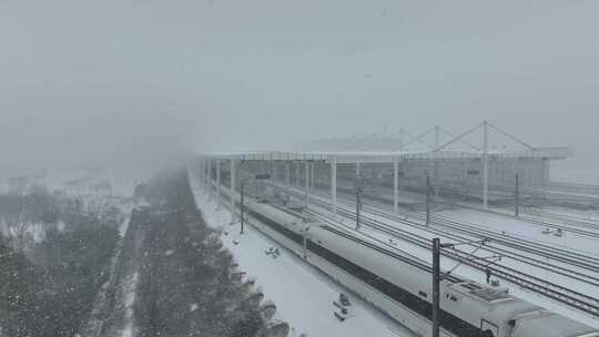 暴雪高铁视频素材模板下载