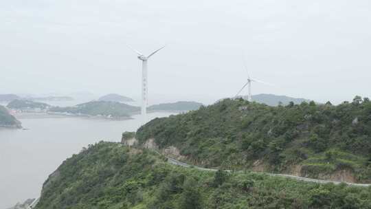 原创航拍LOG台州玉环1号公路风力发电4K-2-4