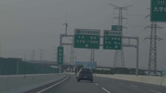 2023广州驾驶汽车车外风光视频素材模板下载