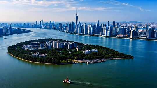 珠三角粤港澳大湾区城市风光地标建筑