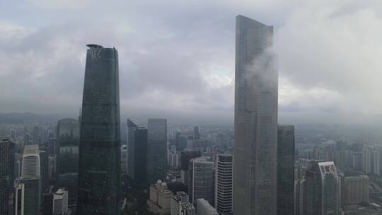 云雾缭绕的广州地标视频素材模板下载