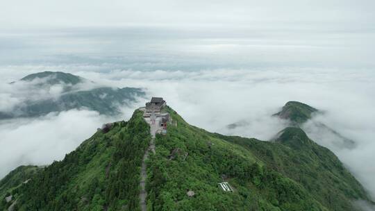 南岳衡山祝融峰航拍风光4k合集视频素材模板下载