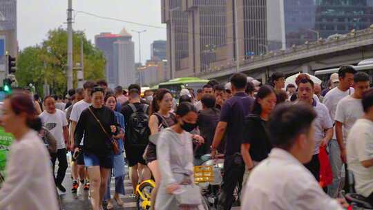 雨后北京街道繁忙交通车水马龙