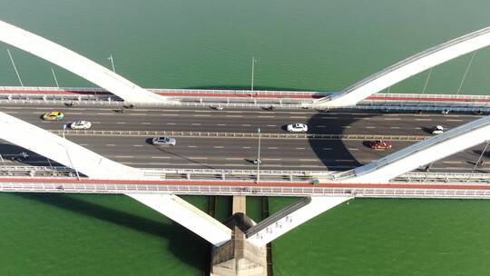 城市航拍柳州广雅大桥视频素材模板下载