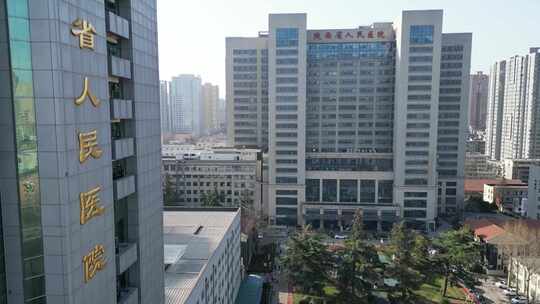 陕西省人民医院医疗大楼航拍合集4视频素材模板下载