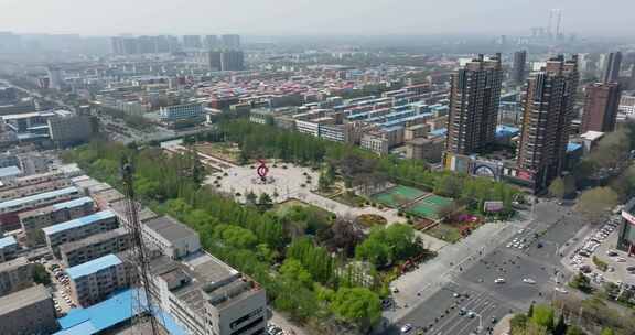 河南濮阳市中心广场航拍