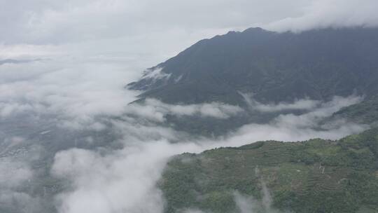 高清4K云海航拍山区森林风光风景素材空镜