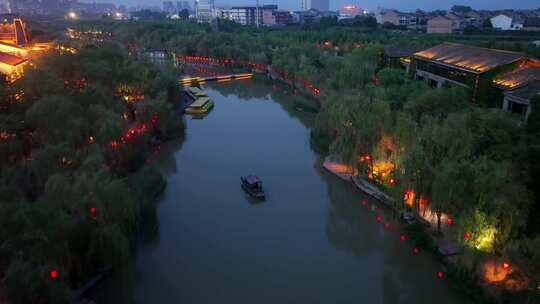 陕西西安周至水街烟火巷子夜景