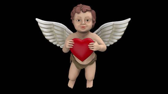 带红心环的丘比特