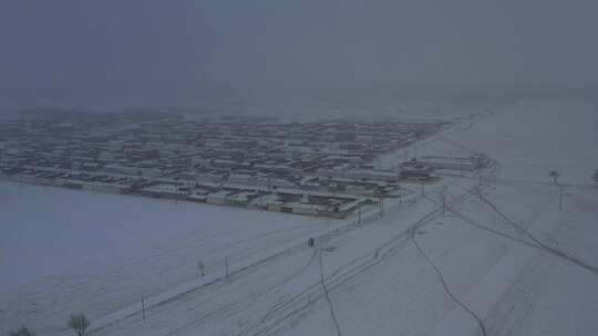 内蒙古 乌兰察布 小村庄 下雪