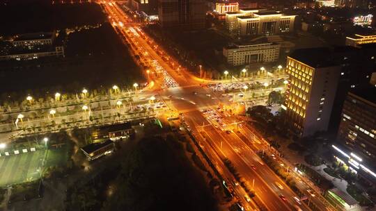 天心区芙蓉南路夜景航拍