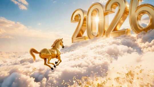 高铁与金色骏马奔向2026