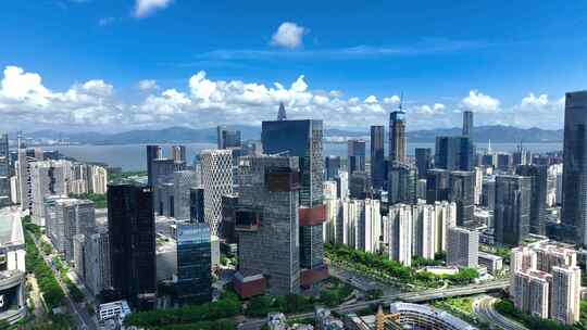 深圳腾讯滨海大厦航拍视频素材模板下载