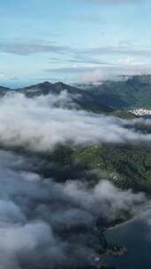 竖版视频大海岛屿大山云海