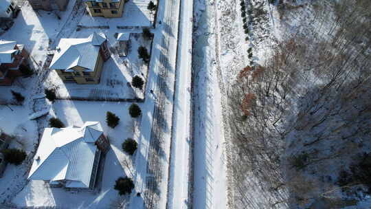 亚布力冬季滑雪场地航拍