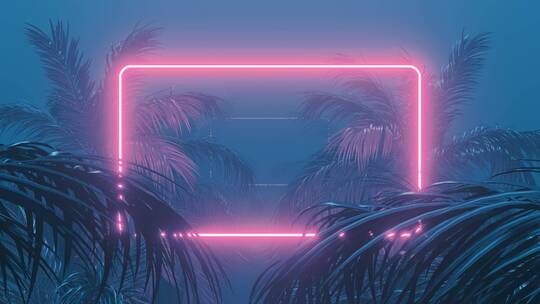 椰树林中的霓虹