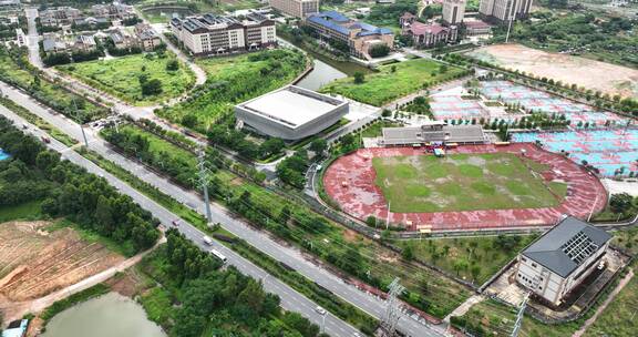 航拍广州高校暨南大学，211高校教育机构