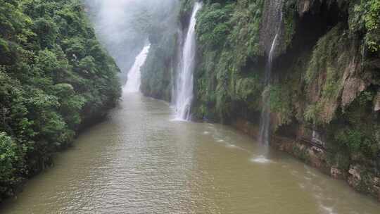 马岭河峡谷瀑布群航拍