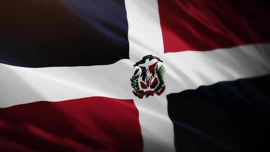 多米尼加共和国国旗挥舞-4K视频素材模板下载