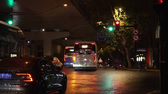 上海浦西街景夜景视频素材模板下载