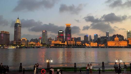 上海外滩夜景延时摄影视频素材模板下载