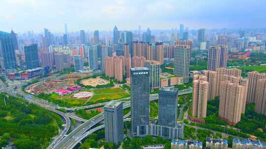 武汉城建集团周边城市建筑鸟瞰全景