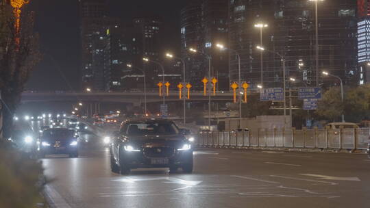 城市热闹街道 城市年味街景