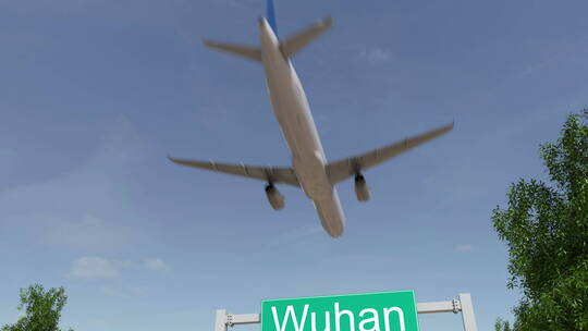 飞机飞过武汉市区航拍素材视频素材模板下载