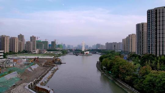 4K航拍杭州京杭大运河视频合集视频素材模板下载