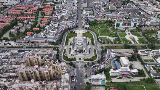 林芝市工布大道八一大街航拍