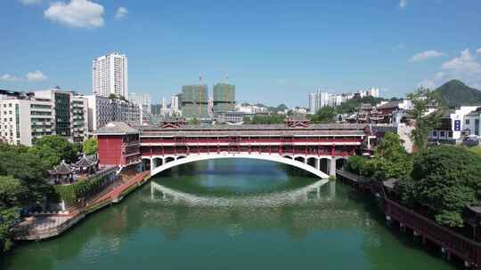 贵州铜仁风雨桥航拍视频素材模板下载