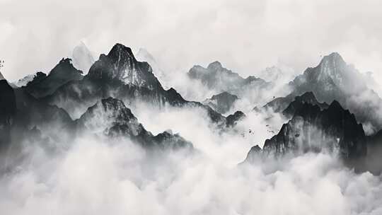 意境山水水墨山水风景